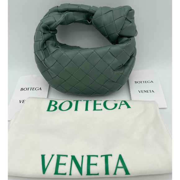 ❌❌SOLD! NEW BOTTEGA VENETA ALOE GREEN MINI CANDY LEATHER JODIE BAG PURSE! - Picture 6 of 14